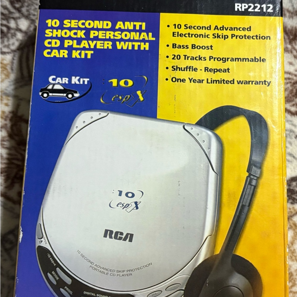 RCA Silver Portable CD Player with Headphones